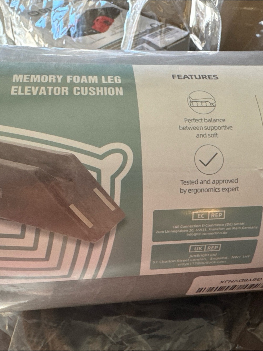 Memory Foam Leg Elevator Cushion - Brown Support Pillow